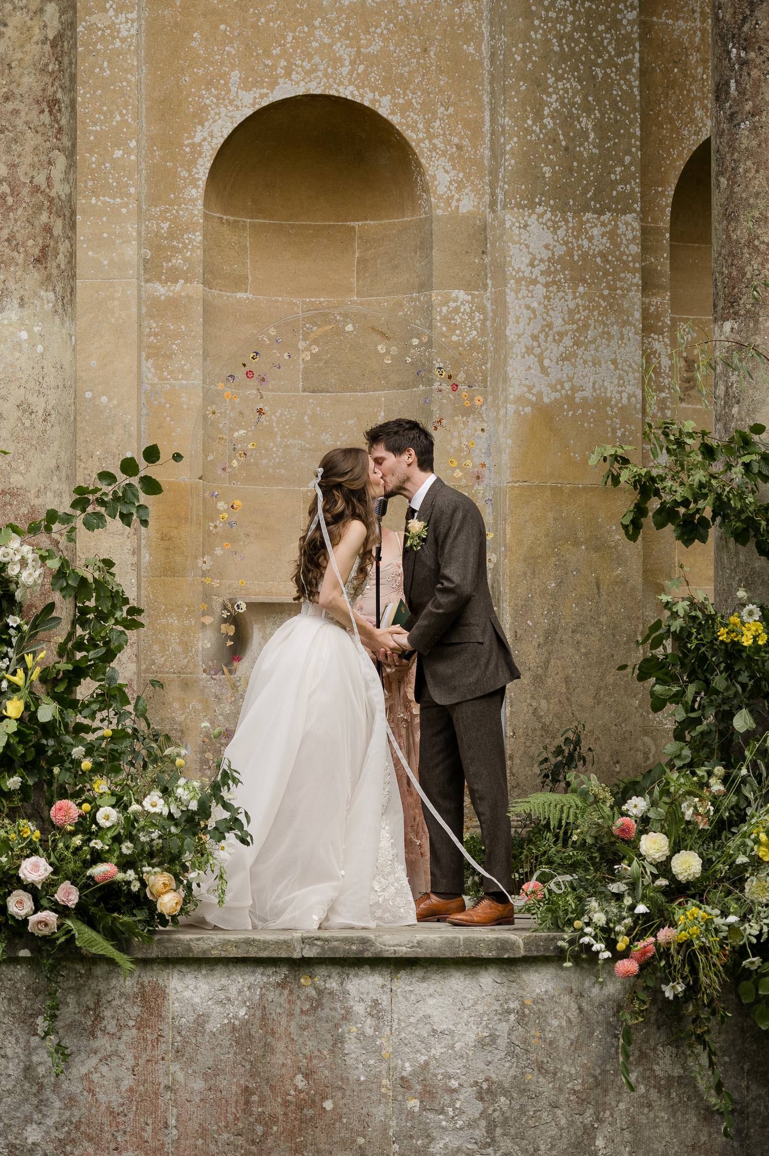 Wedding ceremony at Stourhead, Wiltshire. 