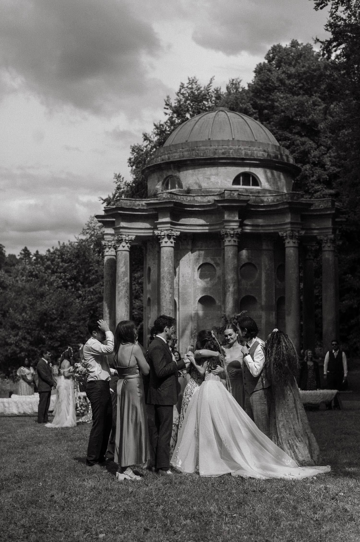 Wedding ceremony at Stourhead, Wiltshire. 